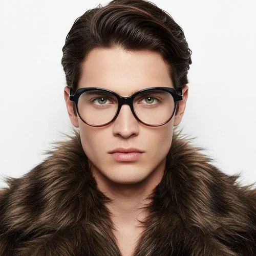 Lunettes papillon en acétate bleu #BS1902-0073