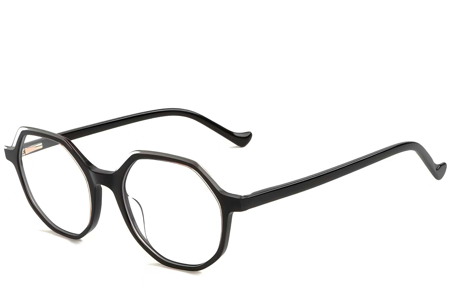 Geometric Black Acetate Glasses #BS1902-0075