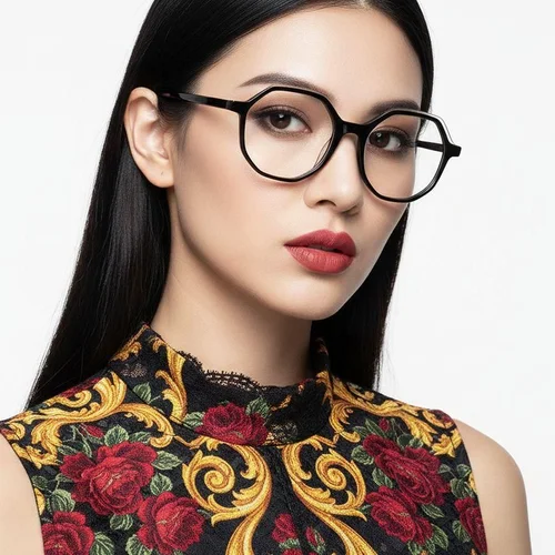 Lunettes géométriques en acétate noir #BS1902-0075