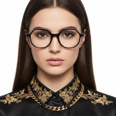 Geometric Black Acetate Glasses #BS1902-0076