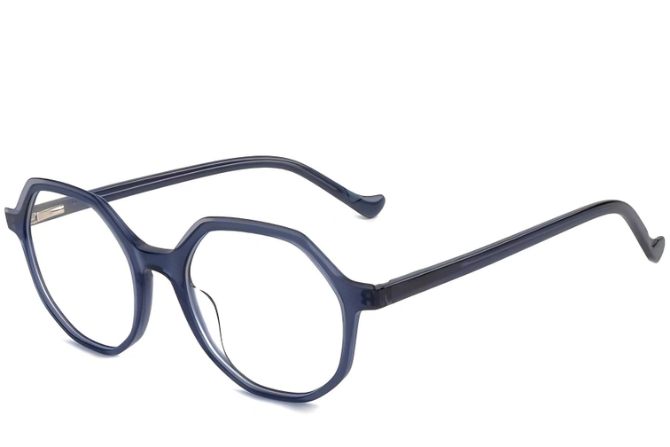 Gafas geométricas de acetato azul #BS1902-0077