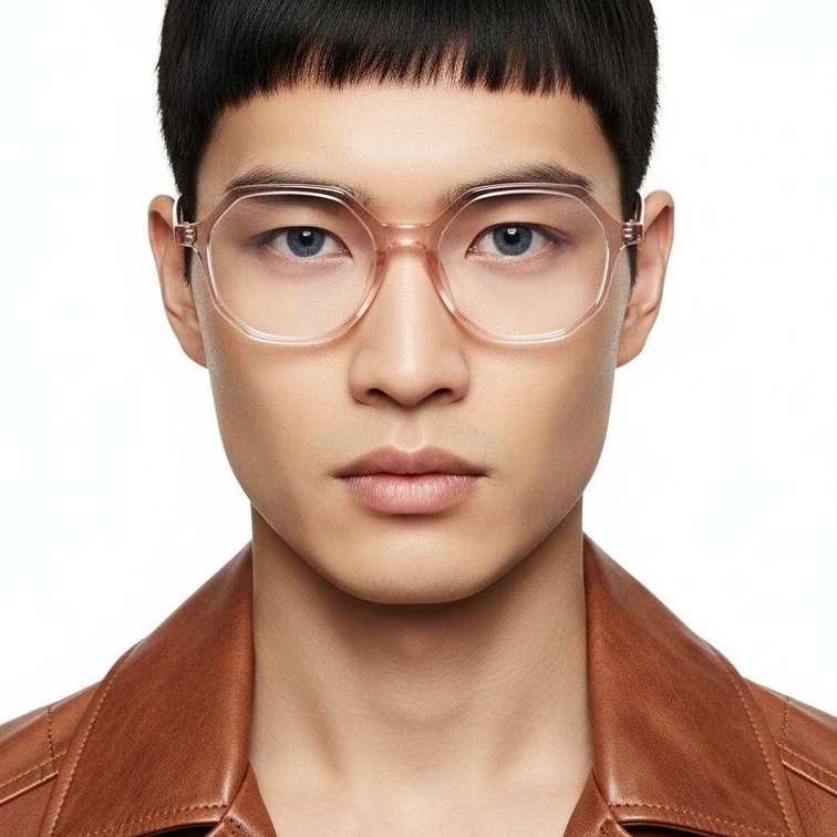 Geometrische roze acetaatbril #BS1902-0078