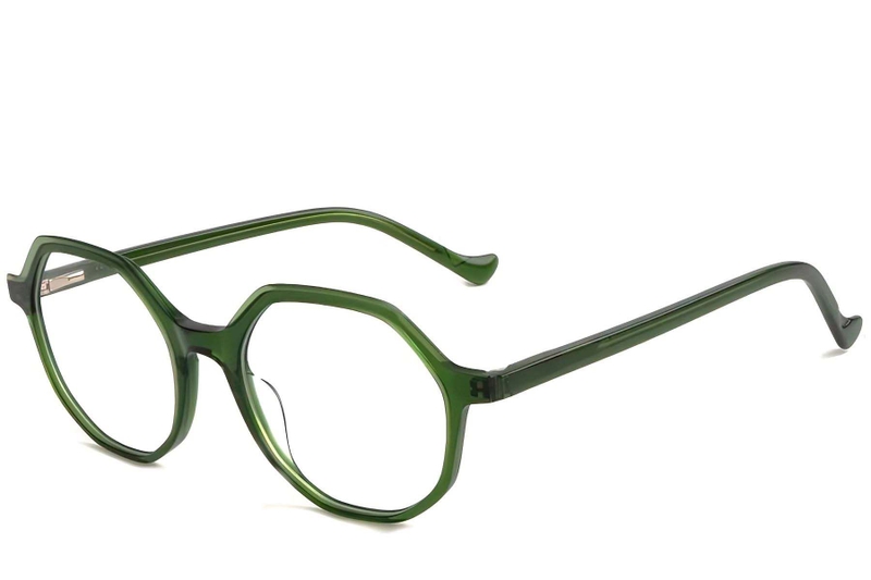 Geometric Green Acetate Glasses #BS1902-0079