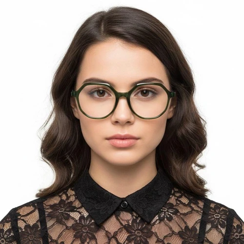 Geometric Green Acetate Glasses #BS1902-0079