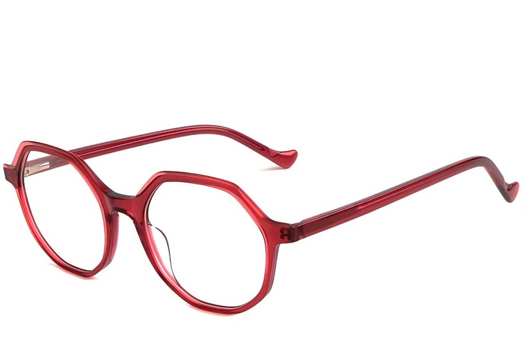 Lunettes géométriques en acétate rouge #BS1902-0081