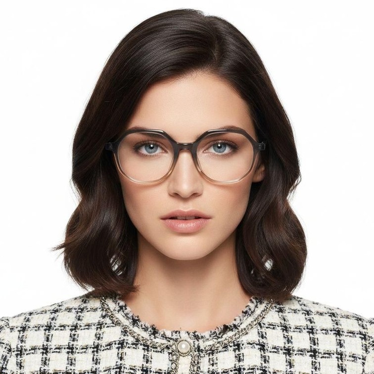 Gafas geométricas de acetato gris #BS1902-0082