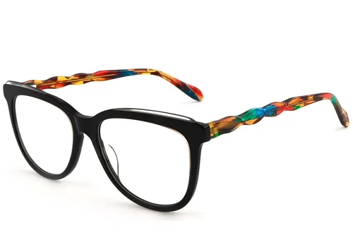 Lunettes papillon en acétate noir #BS1902-0085