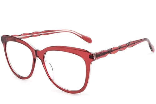 Lunettes papillon en acétate rouge #BS1902-0088