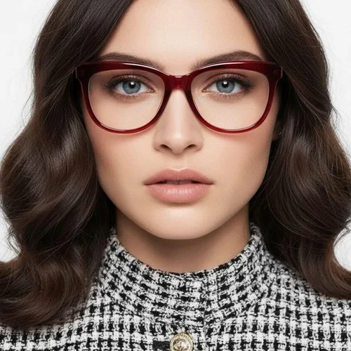 Lunettes papillon en acétate rouge #BS1902-0088