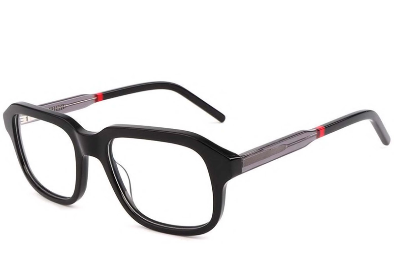 Rectangular Black Acetate Glasses #BS1902-0095
