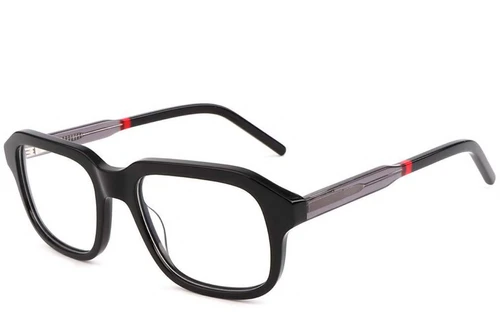 Rectangular Black Acetate Glasses #BS1902-0095