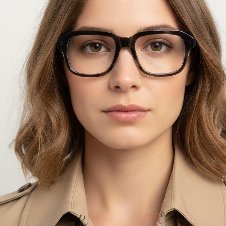Rectangular Grey Acetate Glasses #BS1902-0098