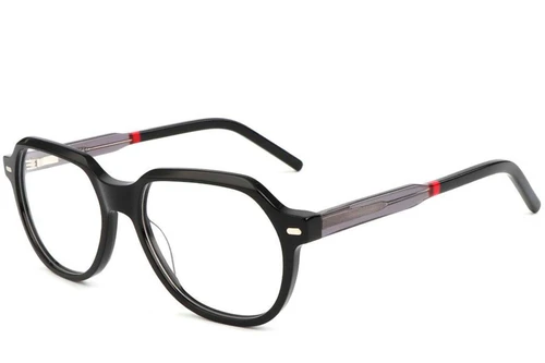 Oval Black Acetate Glasses #BS1902-0099