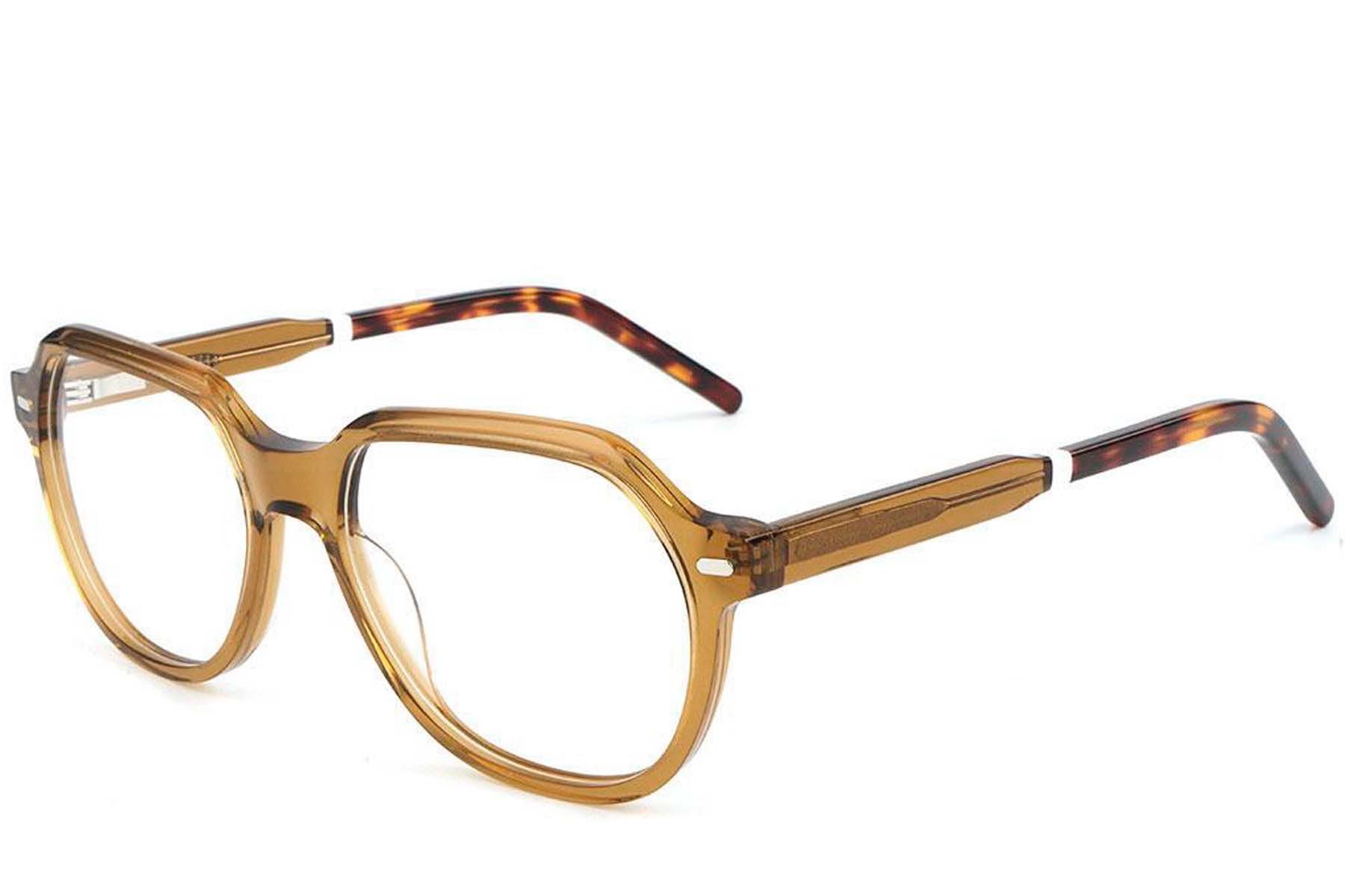 Oval Brown Acetate Glasses #BS1902-0103