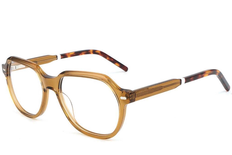 Oval Brown Acetate Glasses #BS1902-0103