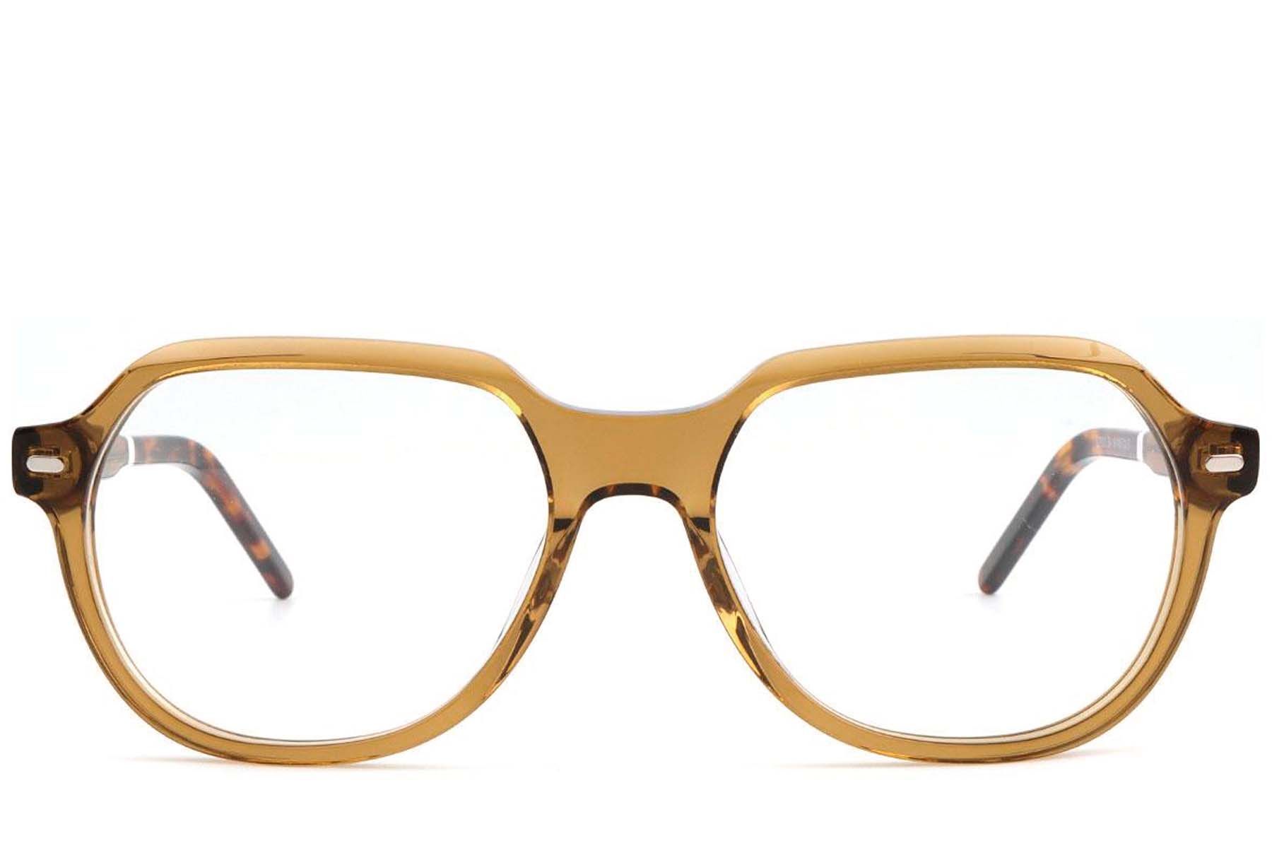Oval Brown Acetate Glasses #BS1902-0103