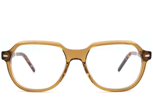 Oval Brown Acetate Glasses #BS1902-0103