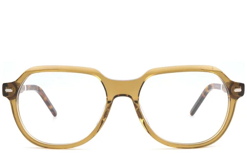Oval Brown Acetate Glasses #BS1902-0103