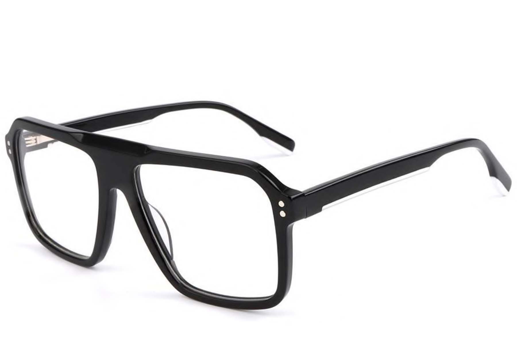 Aviator Black Acetate Glasses #BS1902-0104