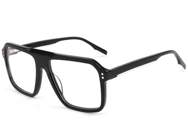 Aviator Black Acetate Glasses #BS1902-0104