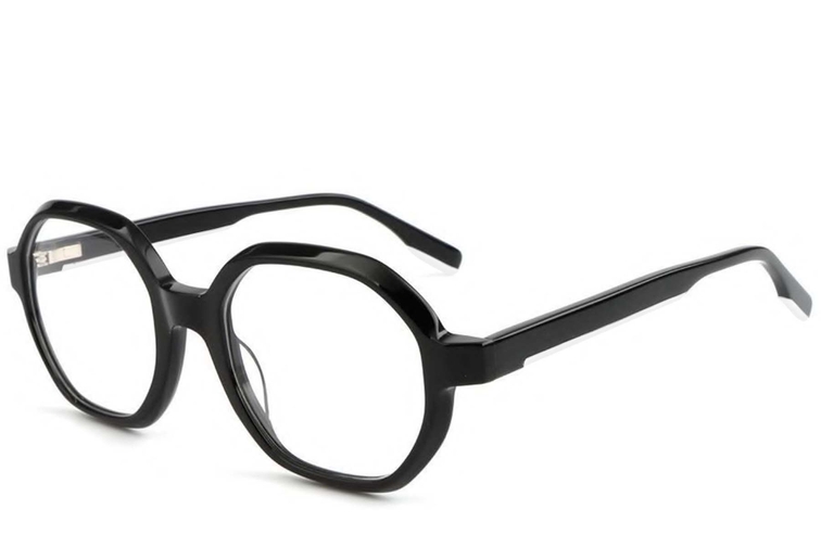 Geometric Black Acetate Glasses #BS1902-0106