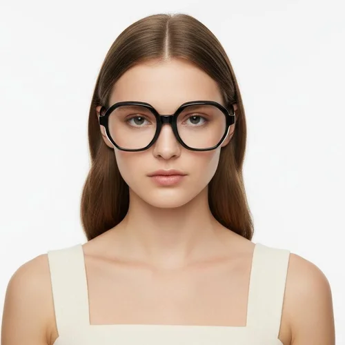 Lunettes géométriques en acétate noir #BS1902-0106
