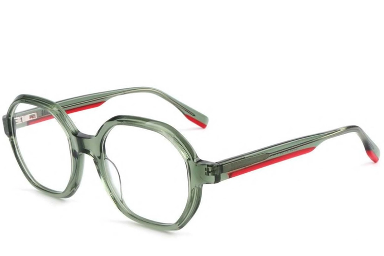 Gafas geométricas de acetato verde #BS1902-0108