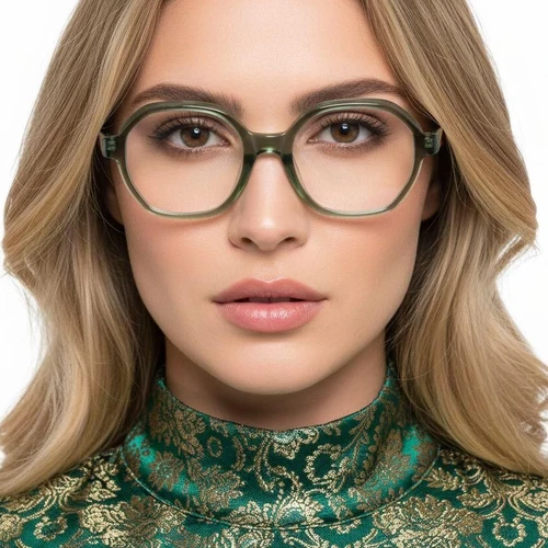 Geometric Green Acetate Glasses #BS1902-0108