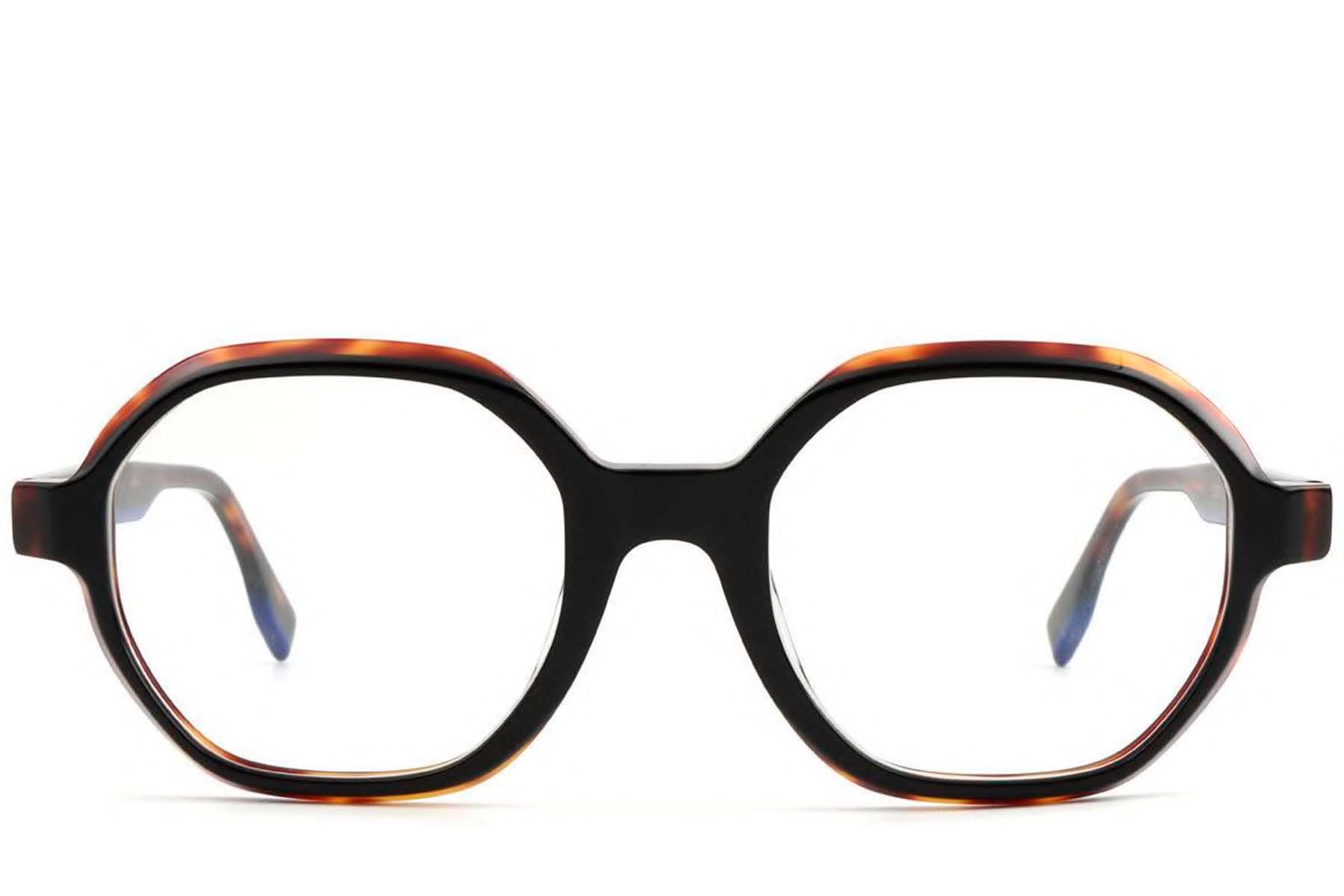 Lunettes en acétate à motif écaille de tortue géométrique #BS1902-0109