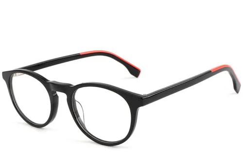Lunettes ovales en acétate noir #BS1902-0110