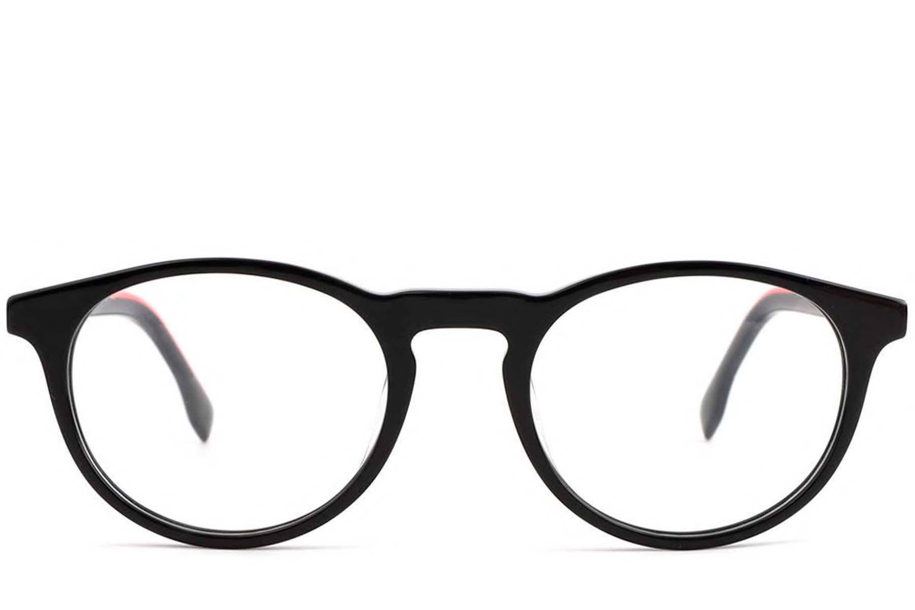 Ovale schwarze Acetatbrille #BS1902-0110