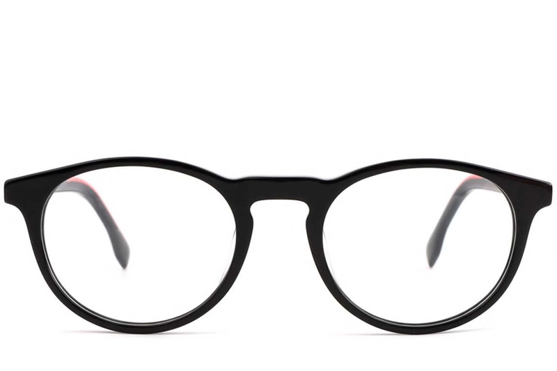 Ovale schwarze Acetatbrille #BS1902-0110