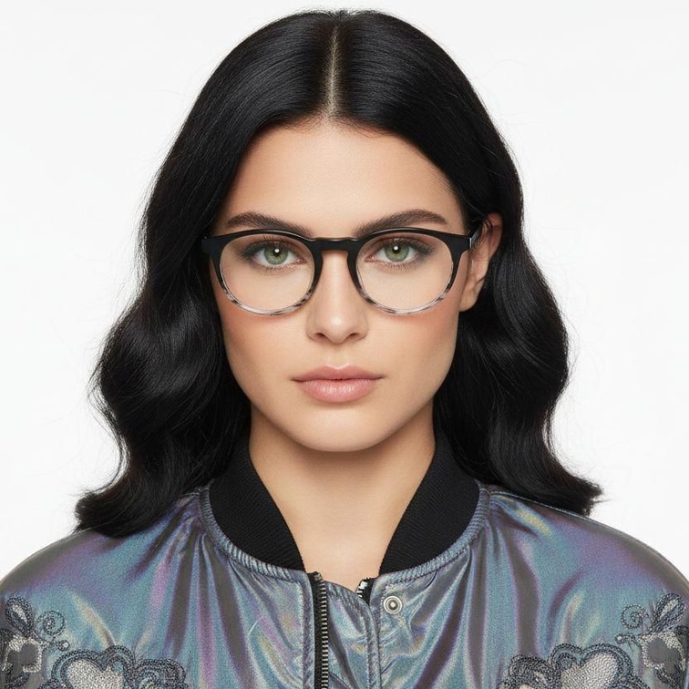 Oval Pattern Acetate Glasses #BS1902-0111