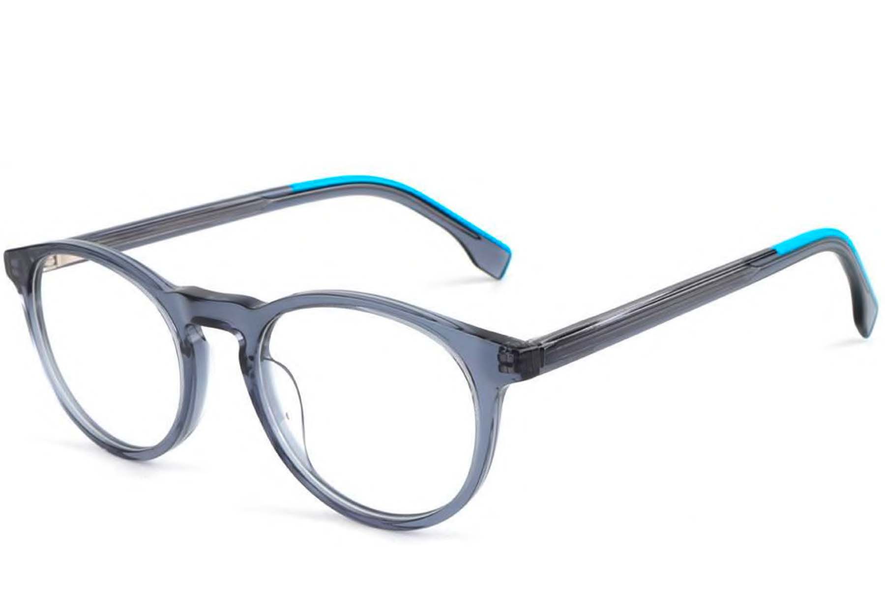 Oval Blue Acetate Glasses #BS1902-0112