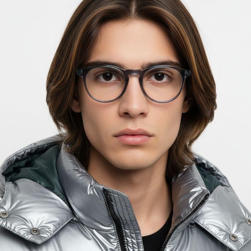 Oval Blue Acetate Glasses #BS1902-0112