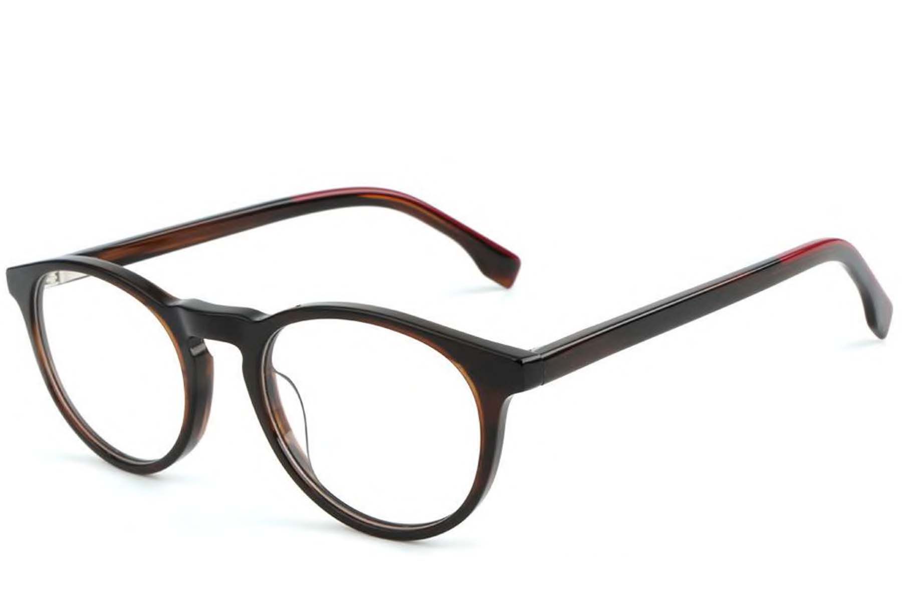 Oval Brown Acetate Glasses #BS1902-0113