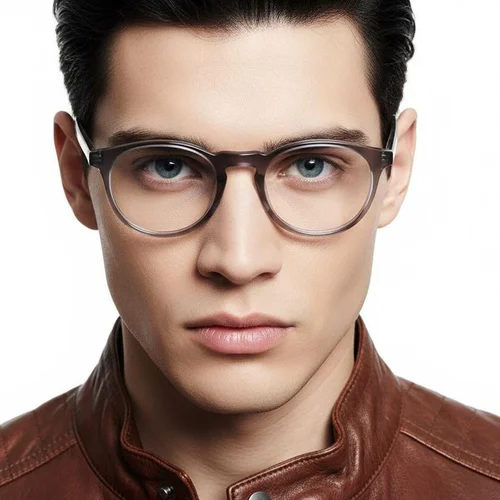 Lunettes ovales en acétate gris #BS1902-0114