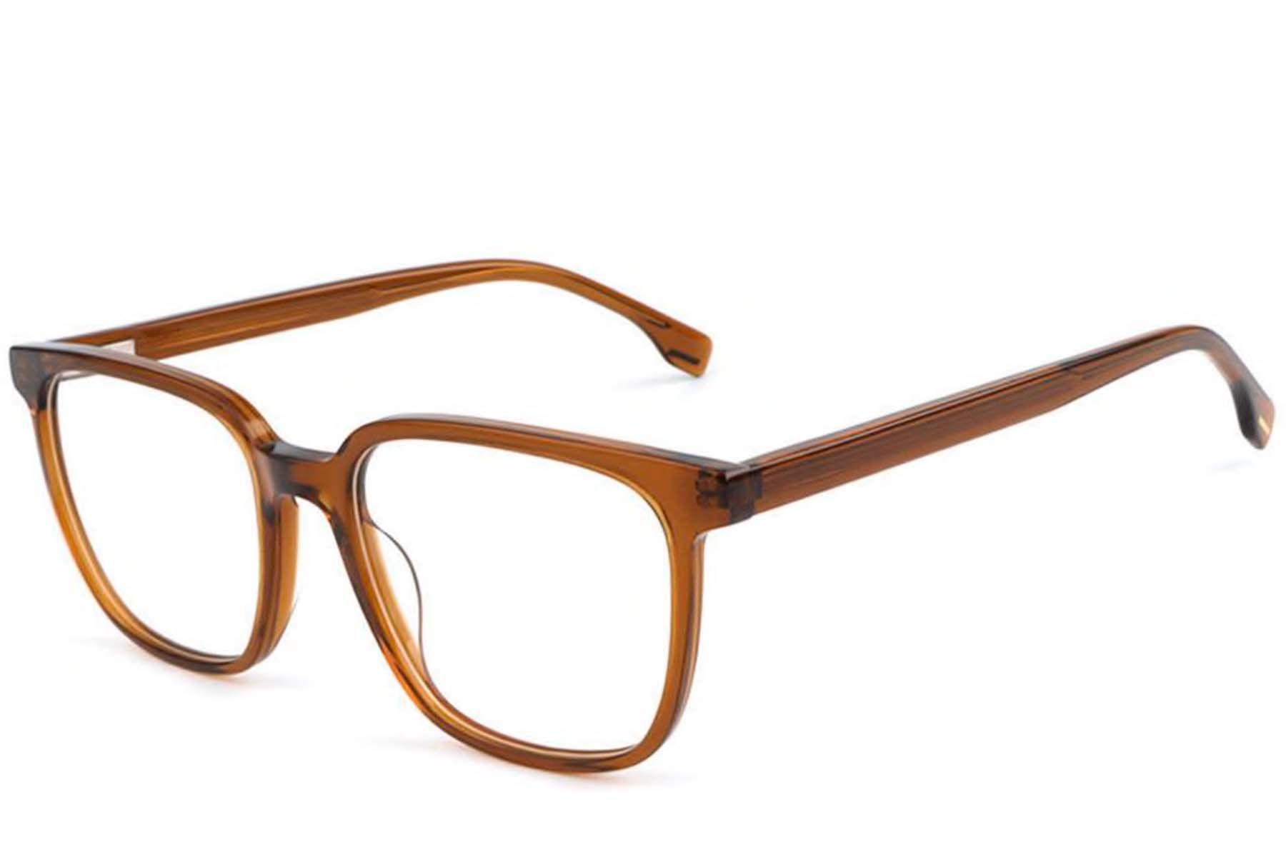 Rectangular Brown Acetate Glasses #BS1902-0119