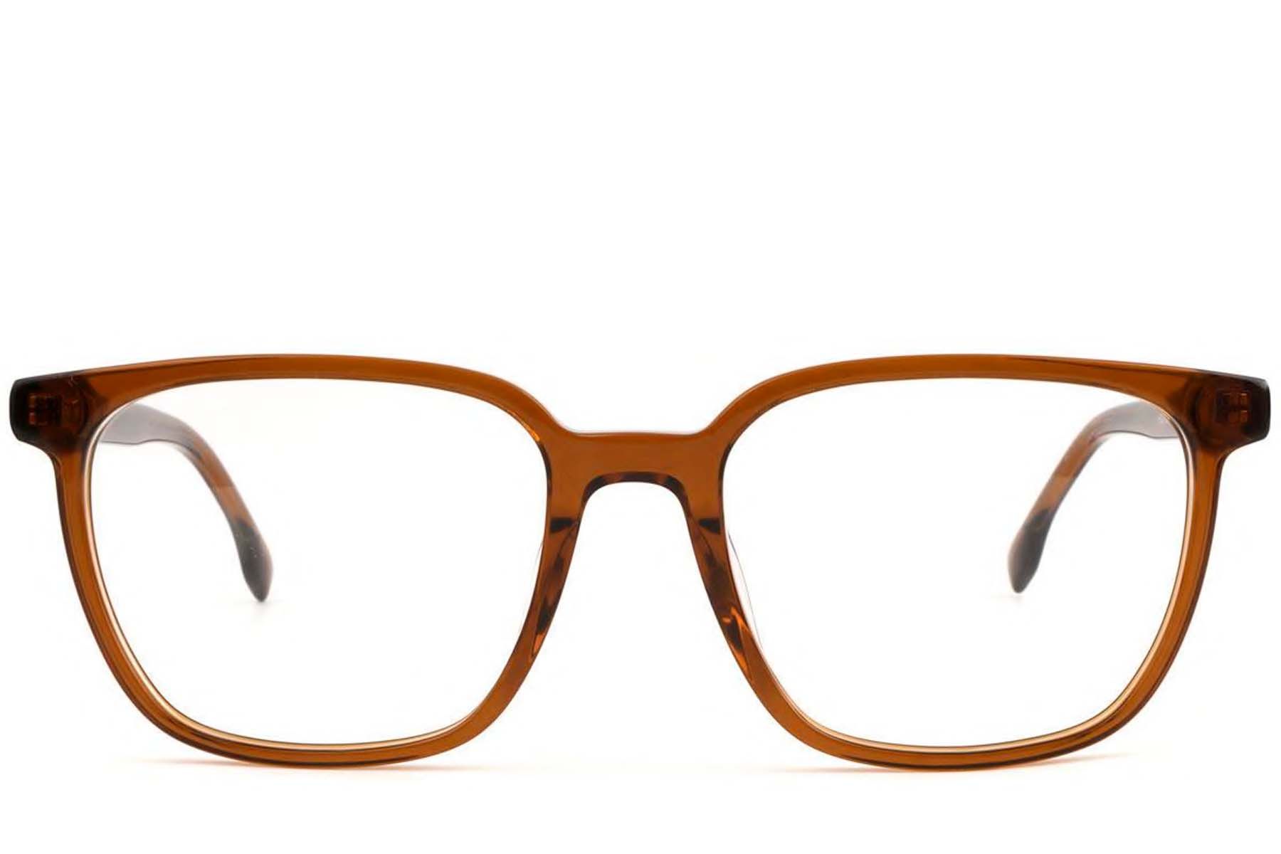 Rectangular Brown Acetate Glasses #BS1902-0119