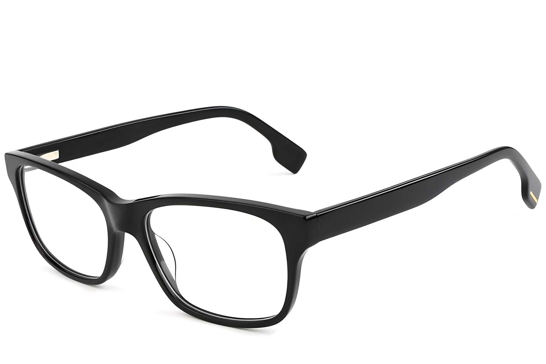 Rectangular Black Acetate Glasses #BS1902-0124