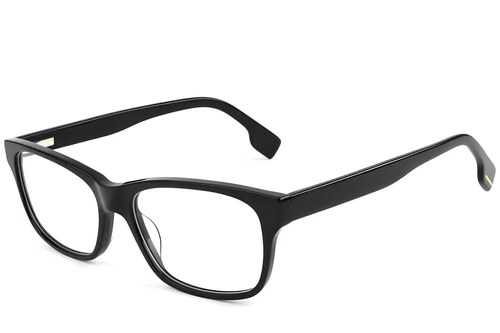 Rectangular Black Acetate Glasses #BS1902-0124
