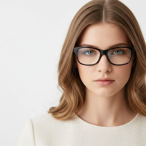 Lunettes rectangulaires en acétate noir #BS1902-0124