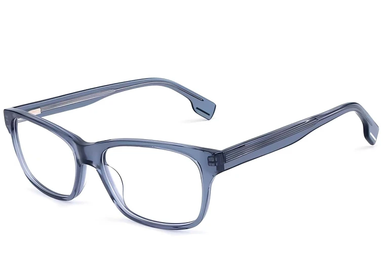 Rechteckige blaue Acetatgläser #BS1902-0126