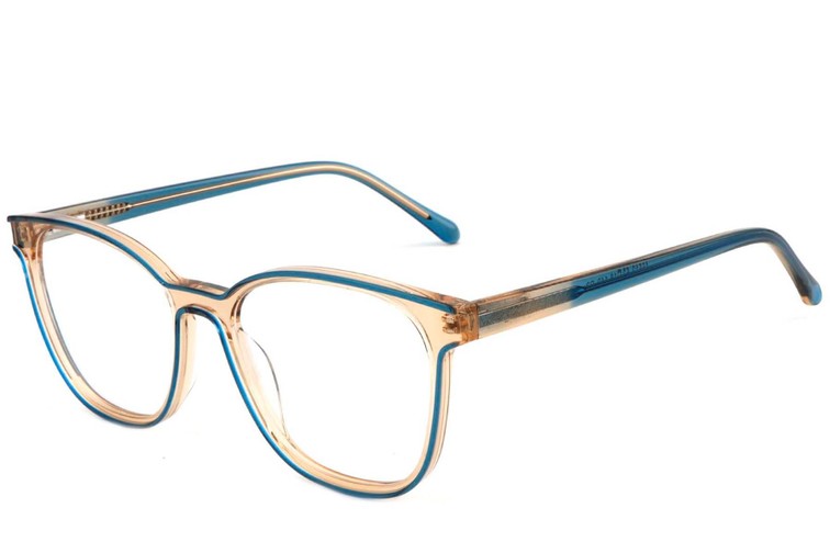 Rectangular Yellow Acetate Glasses #BS1902-0130