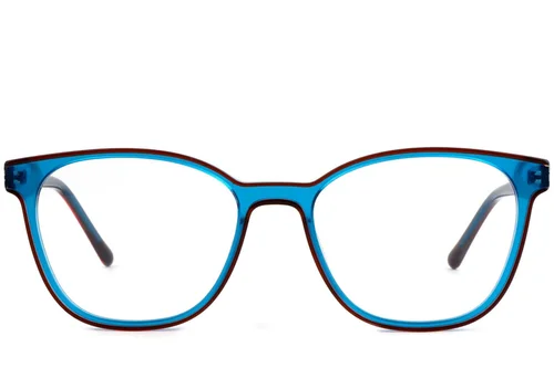 Lunettes rectangulaires en acétate bleu #BS1902-0131