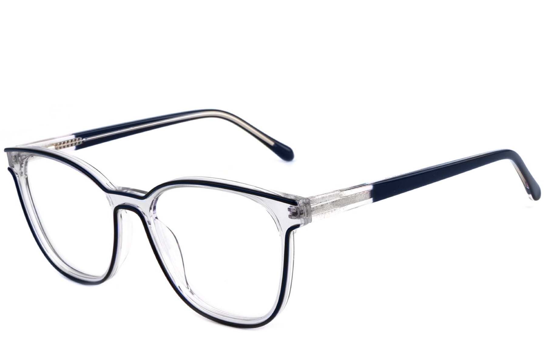 Rectangular Transparent Acetate Glasses #BS1902-0132