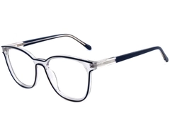 Rectangular Transparent Acetate Glasses #BS1902-0132