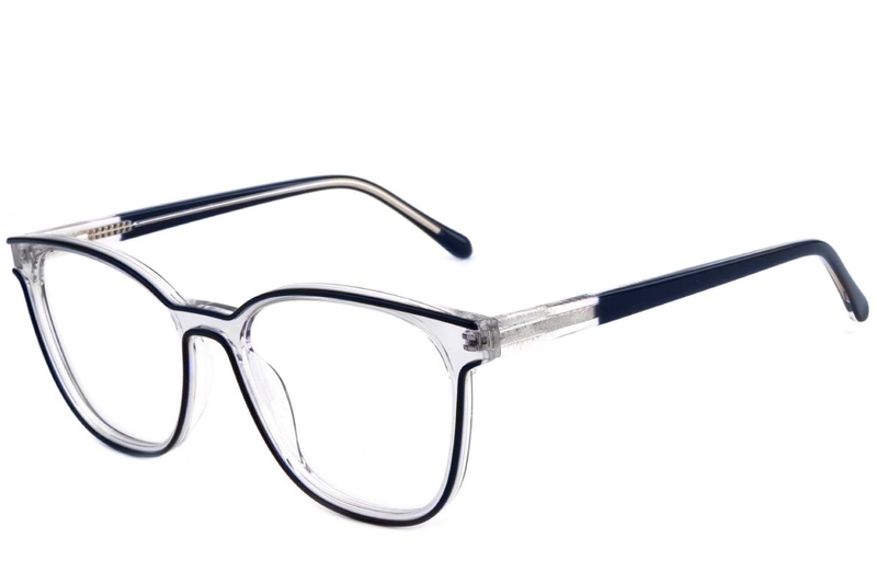 Rectangular Transparent Acetate Glasses #BS1902-0132