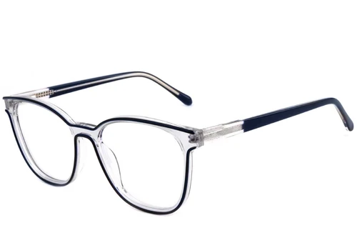 Rectangular Transparent Acetate Glasses #BS1902-0132