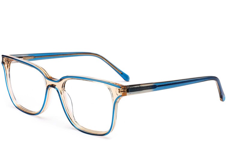 Gafas rectangulares de acetato amarillo #BS1902-0133